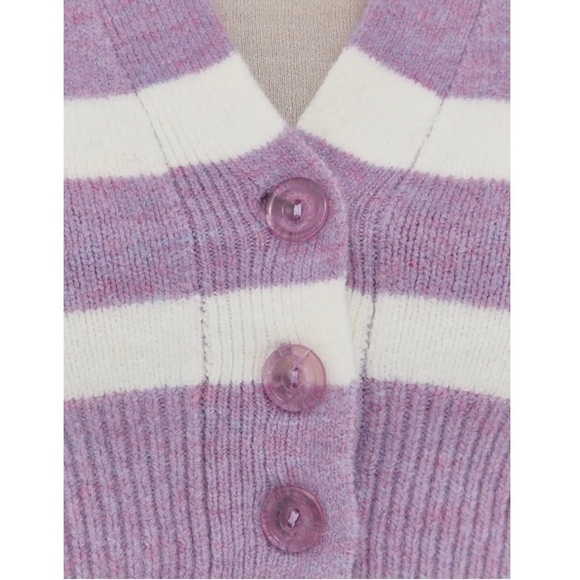 NWT FOR LOVE & LEMONS 90s Y2K Cropped Sleeveless Striped Cardigan Sweater Vest M - Picture 14 of 14